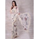 SAREE PURE CHIFFON - IVORY